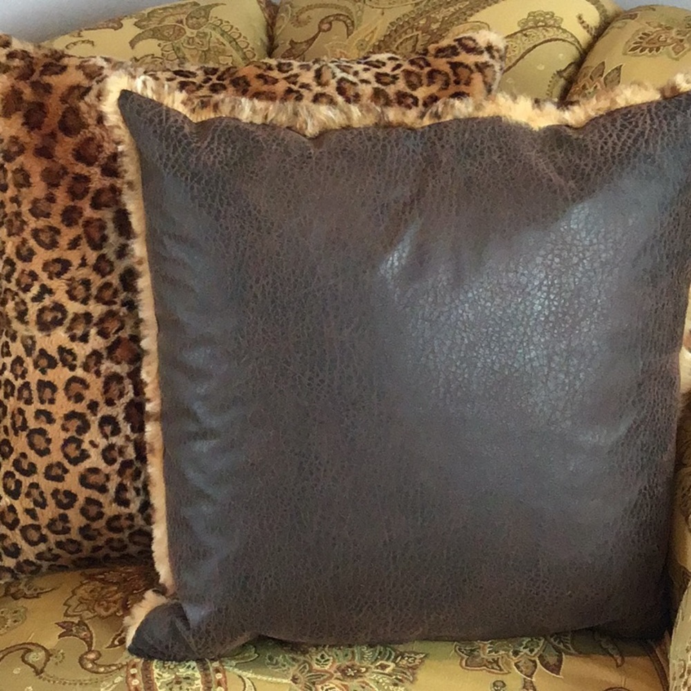 Leopard Print Rex Fur Pair Pillows